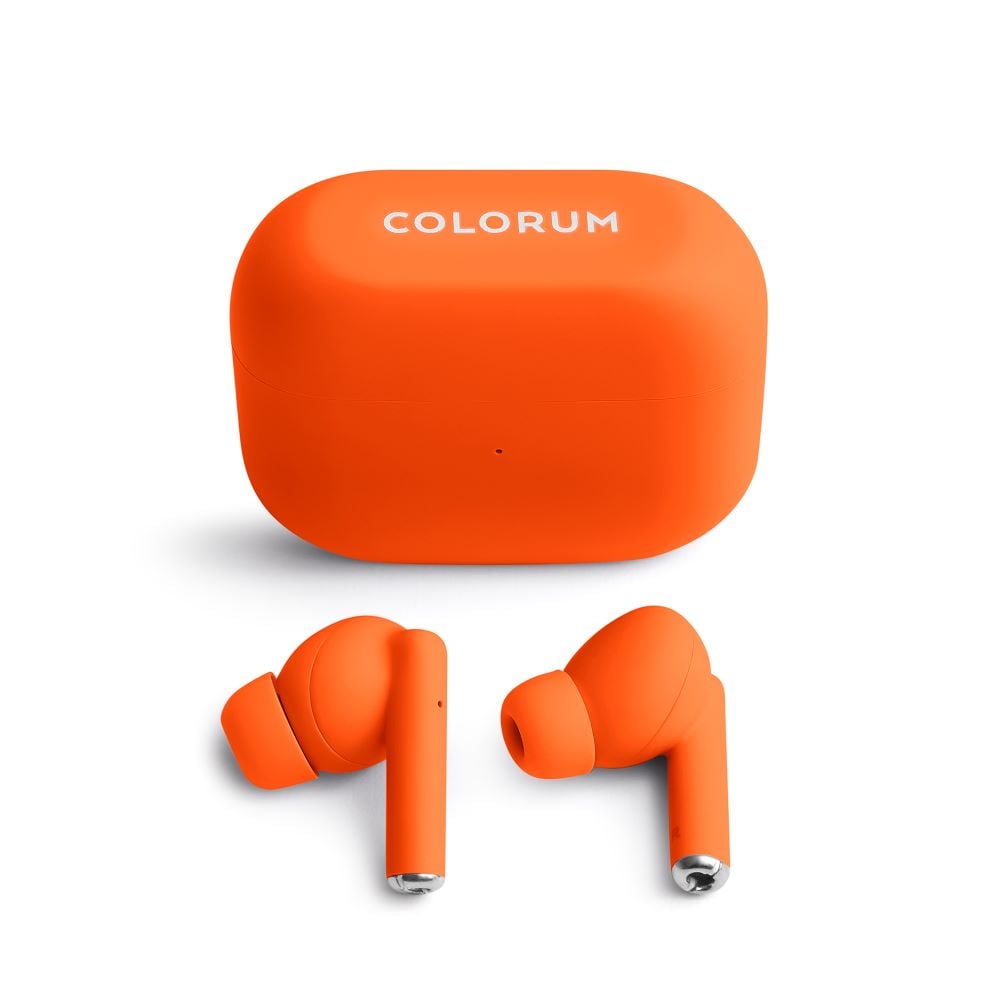 Colorum In-ear Bluetooth Handsfree Ακουστικά με Θήκη Φόρτισης Πορτοκαλί