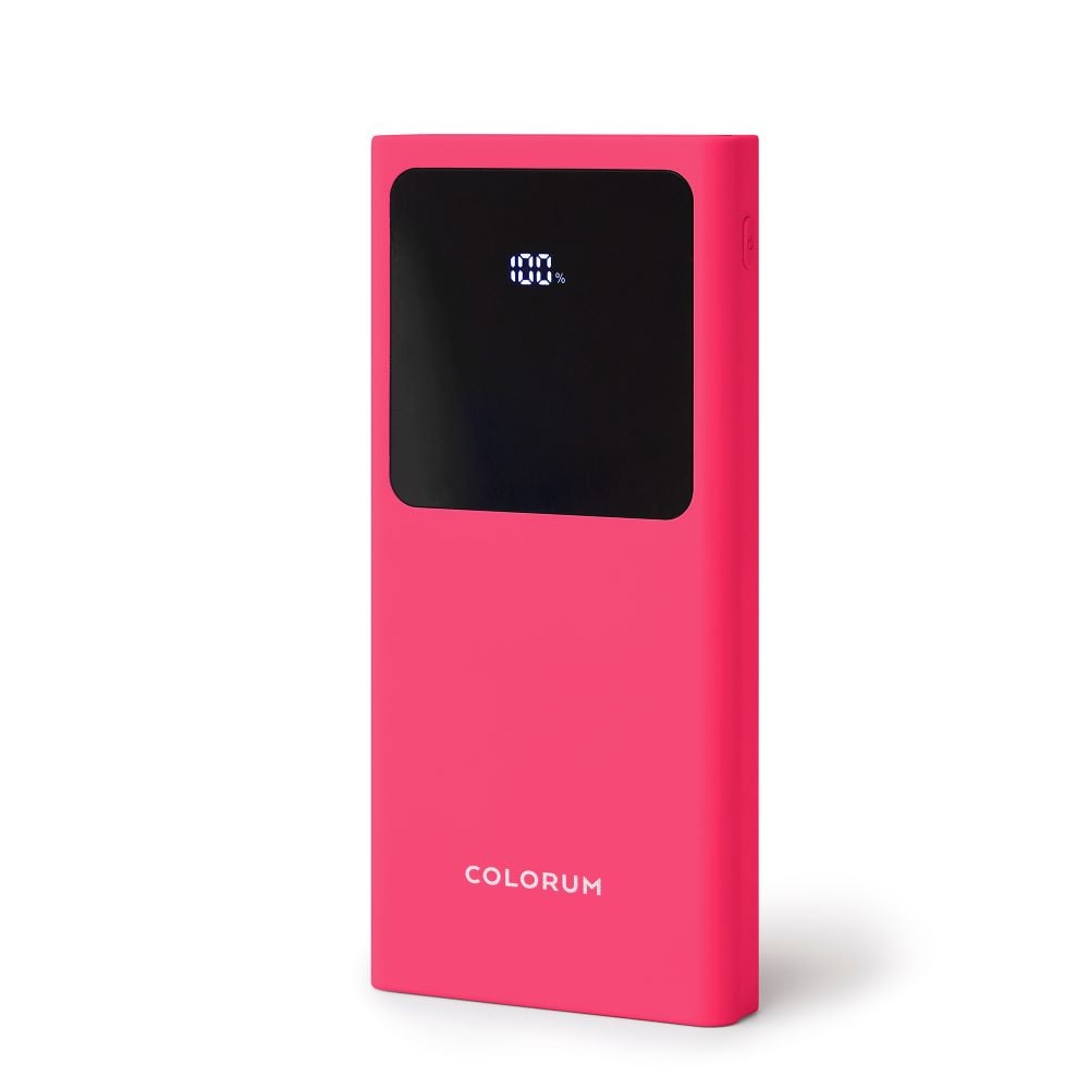 Colorum Power Bank 10000mAh 22.5W με 2 Θύρες USB-A και Θύρα USB-C xMagenta