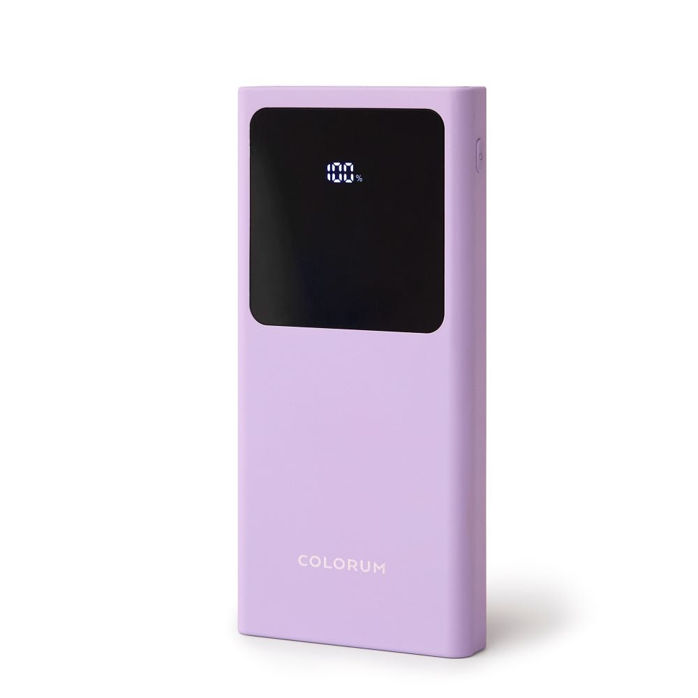 Colorum Power Bank 10000mAh 22.5W με 2 Θύρες USB-A και Θύρα USB-C xLavenda