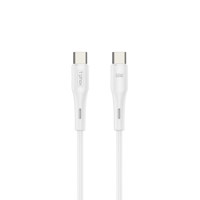 T-Phox Gentle USB 3.0 Cable USB-C male - USB-C 60W Λευκό 1m 1662970293