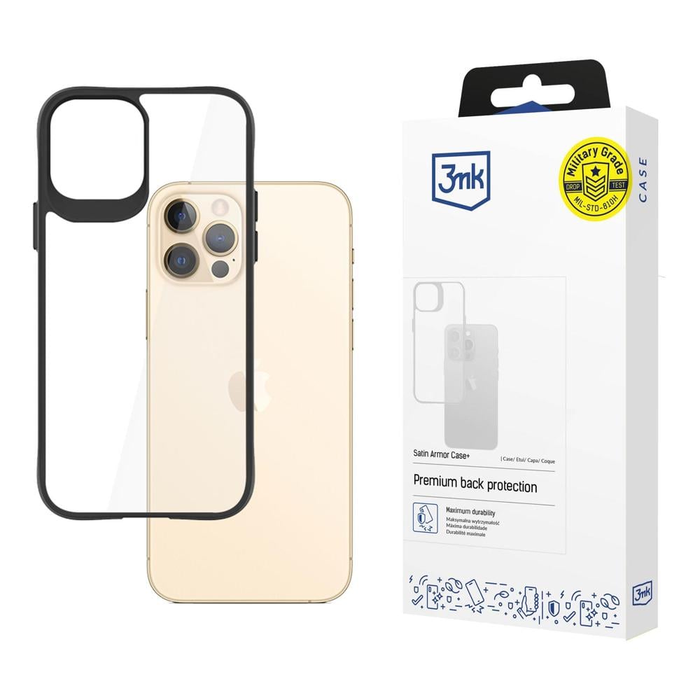 3MK Satin Armor Case+ Back Cover Πλαστικό 1.5mm Μαύρο (iPhone 12 Pro Max)