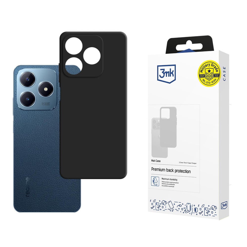 3MK Matt Back Cover Σιλικόνης Μαύρο (Realme C63)