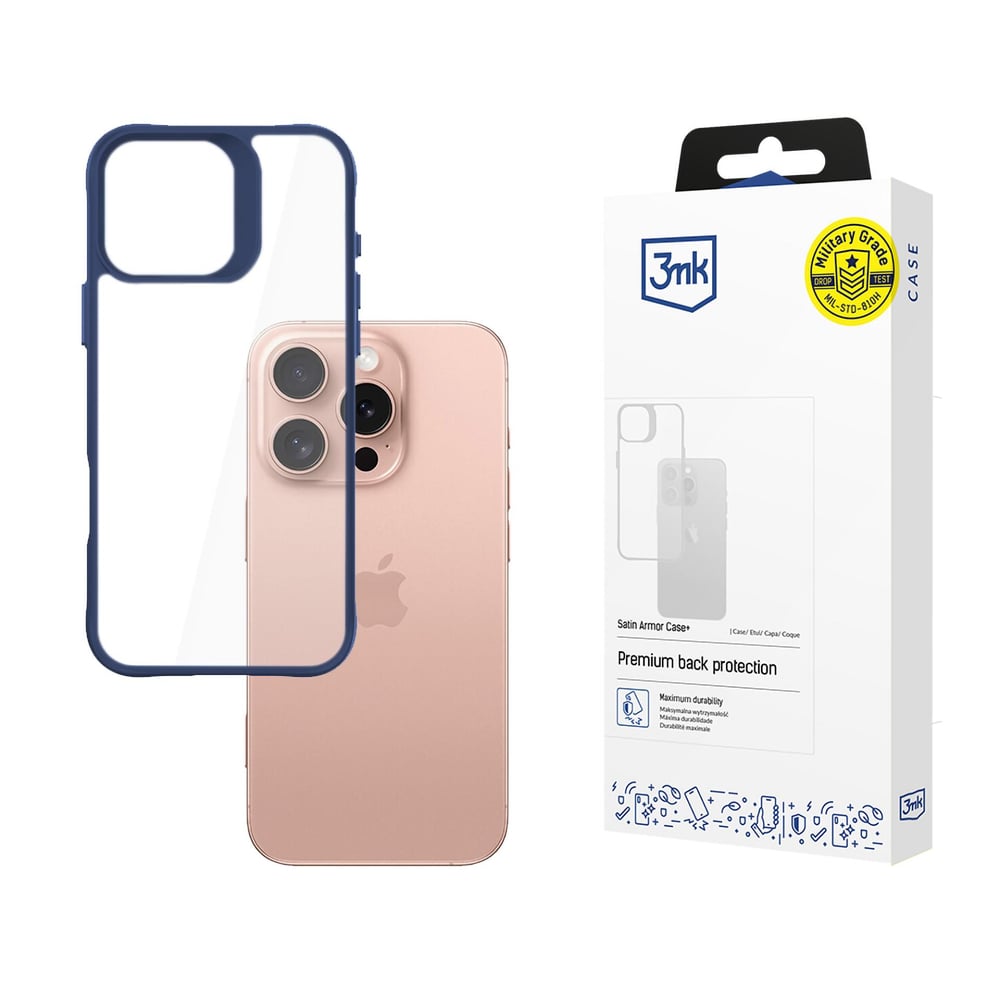 3MK Satin Armor Case+ Back Cover Πλαστικό Μπλε (iPhone 16 Pro)
