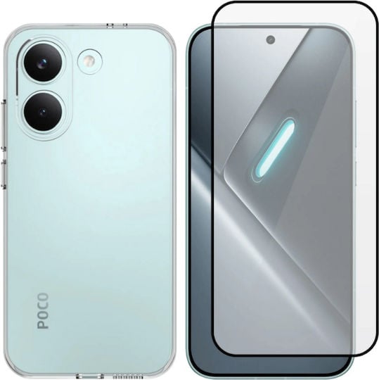 Vivid Set Back Cover Σιλικόνης / Tempered Glass Σετ με Τζαμάκι Διάφανο (Poco X8 Pro)