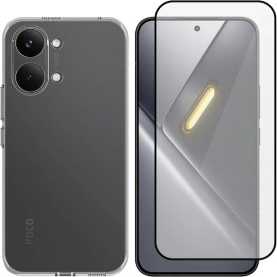 Vivid Set Back Cover Σιλικόνης / Tempered Glass Σετ με Τζαμάκι Διάφανο (Poco X8 Pro Max)