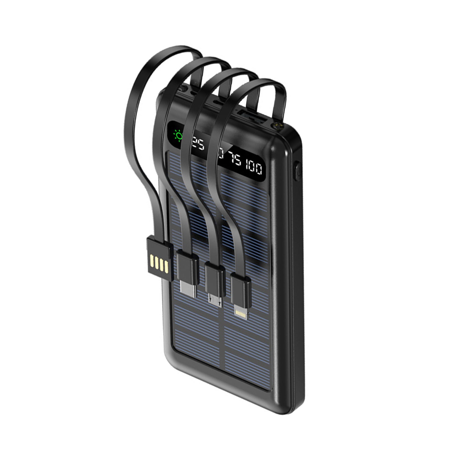 Setty SLR-100 Ηλιακό Power Bank 10000mAh με Θύρα USB-A Μαύρο