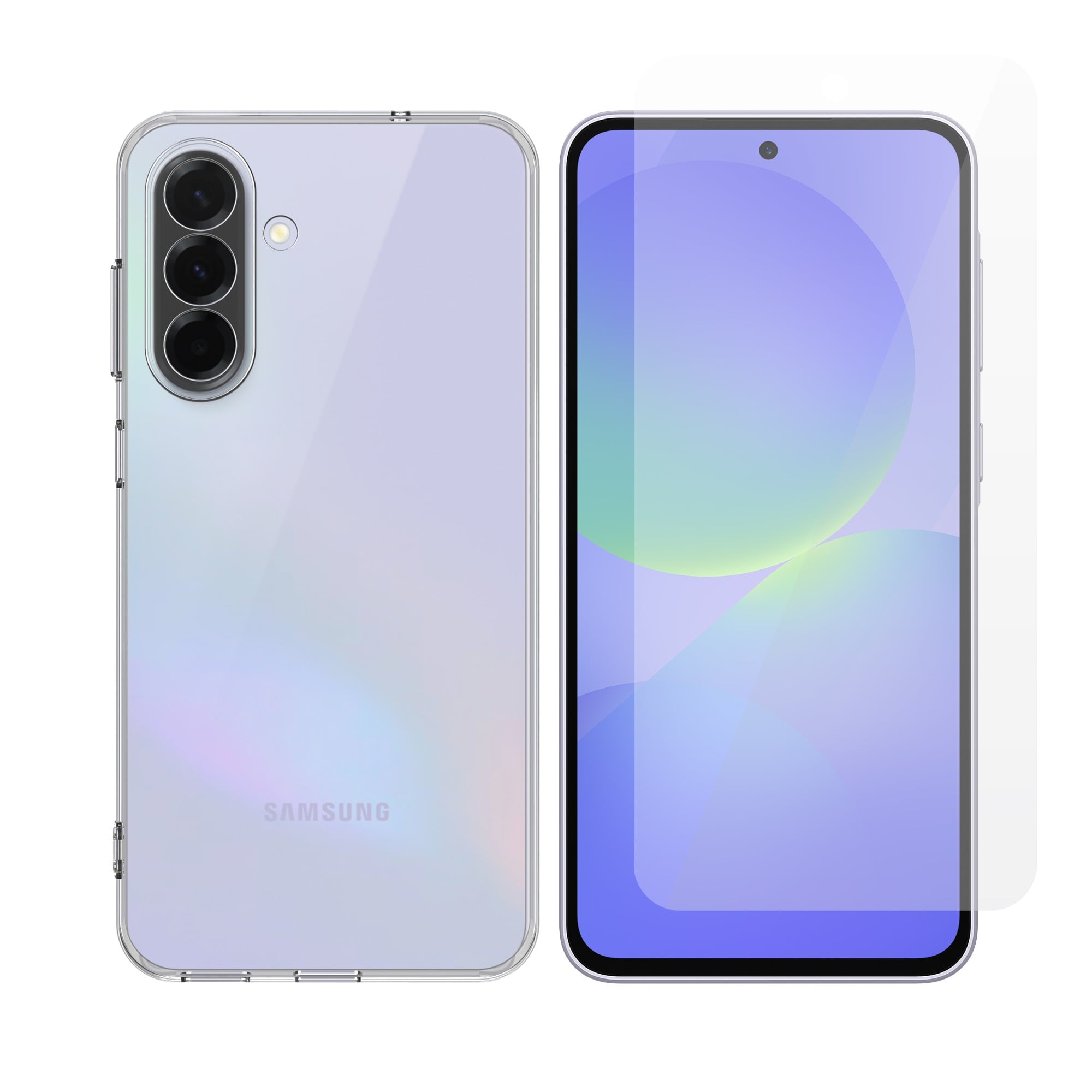 Vivid Set Back Cover Σιλικόνης Σετ με Τζαμάκι Διάφανο (Galaxy A37)