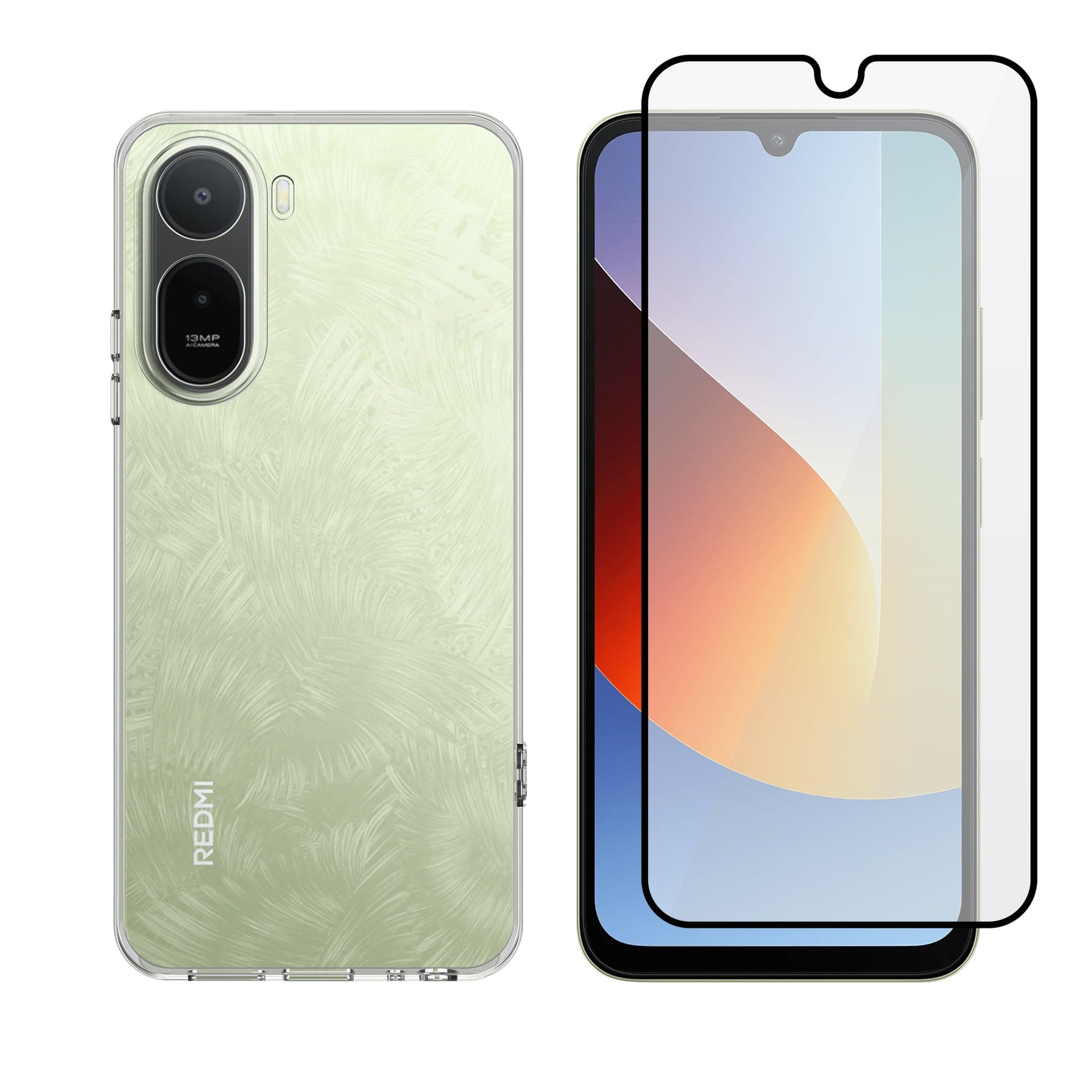 Vivid Set Back Cover Σιλικόνης / Tempered Glass Διάφανο (Redmi A7 Pro)