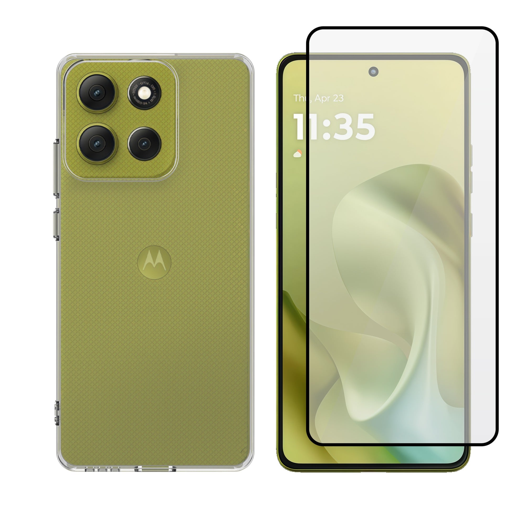 Vivid Set Back Cover Σιλικόνης / Tempered Glass Σετ με Τζαμάκι Διάφανο (Moto G86)