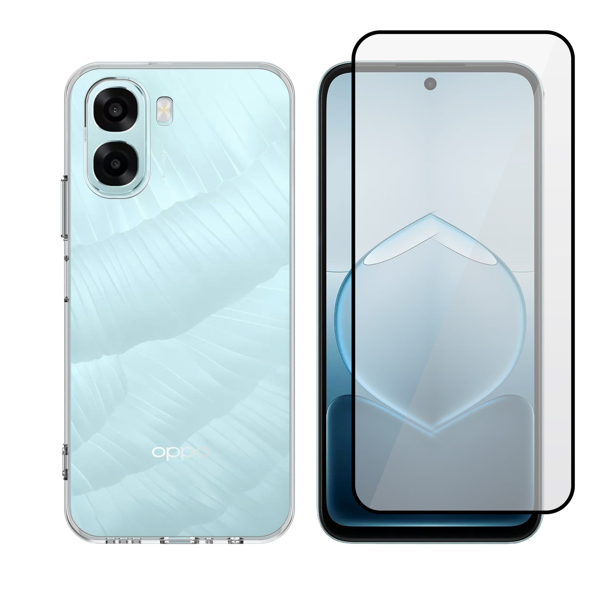 Vivid Set Back Cover Σιλικόνης / Tempered Glass Διάφανο (Oppo A6x)