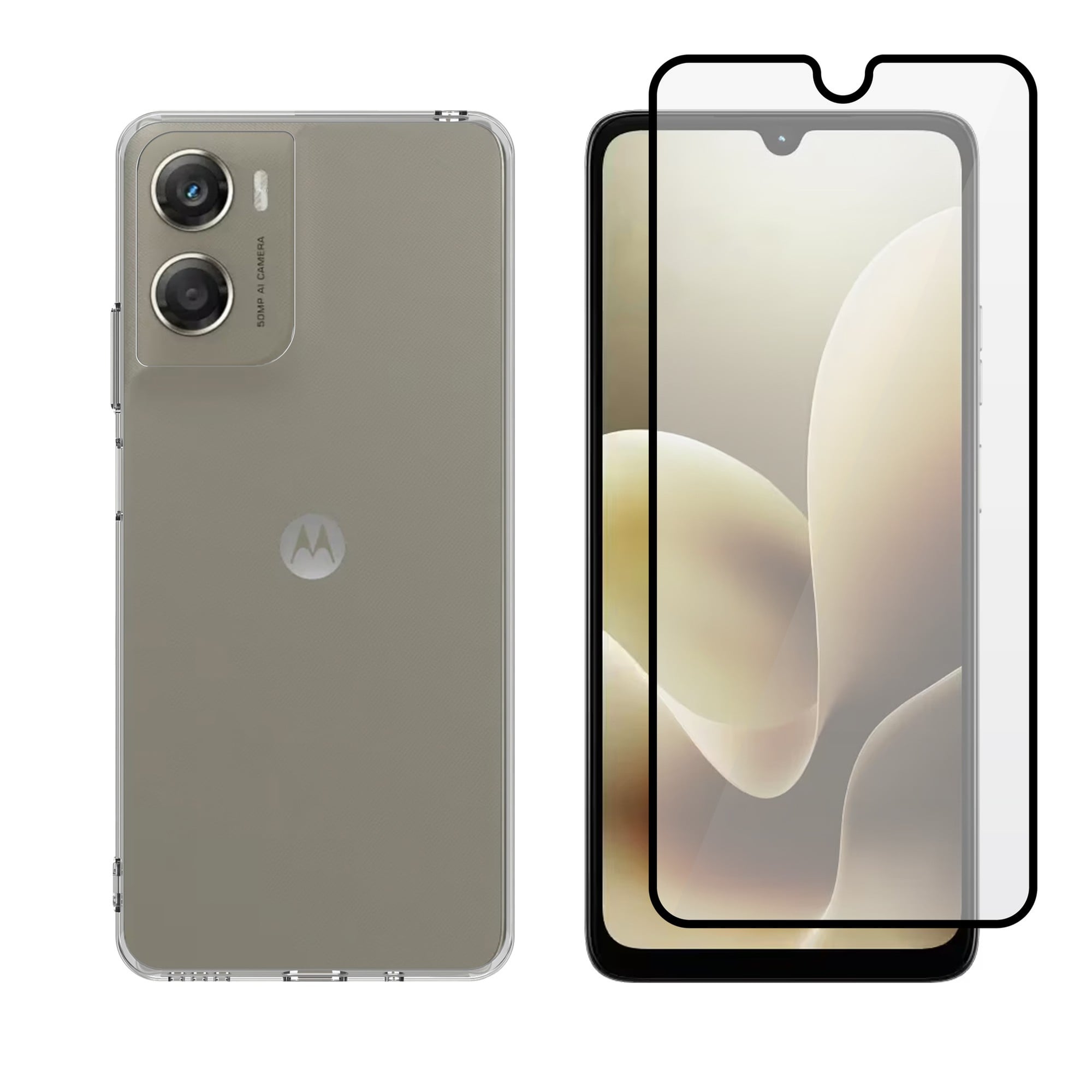 Vivid Set Tpu Clear Case + Full Face Tempered Glass Moto G06 4g Vivggs000034
