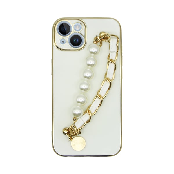 Vivid Pearl Chain Holder Back Cover Σιλικόνης / Πλαστικό Λευκό (iPhone 14)