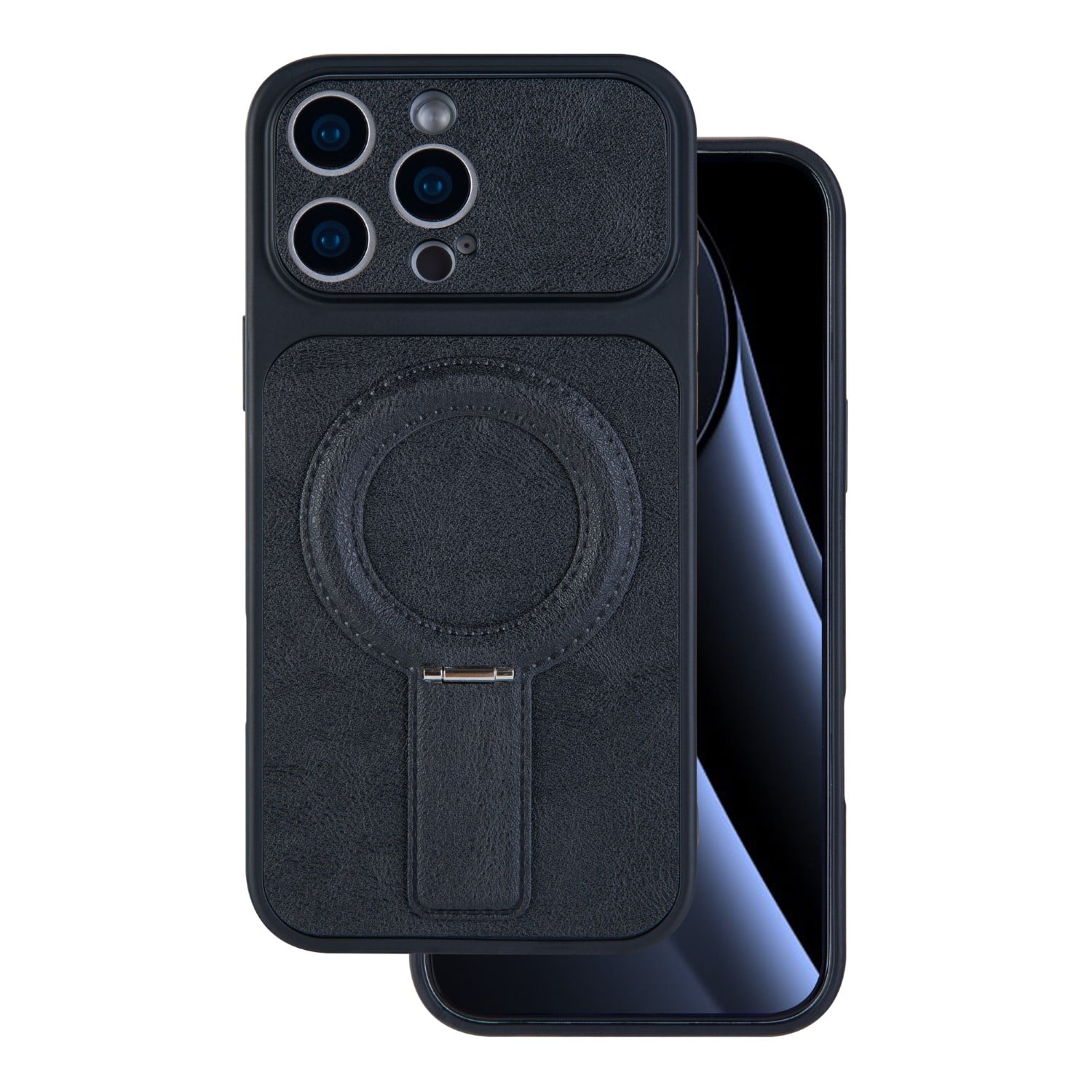 TelForceOne Mag Back Cover Δερματίνης Μαύρο (iPhone 15 Pro)
