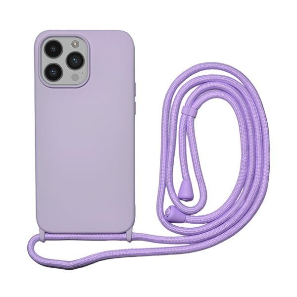 Vivid Liquid Lace Back Cover Σιλικόνης με Λουράκι Λιλά (iPhone 14 Pro)