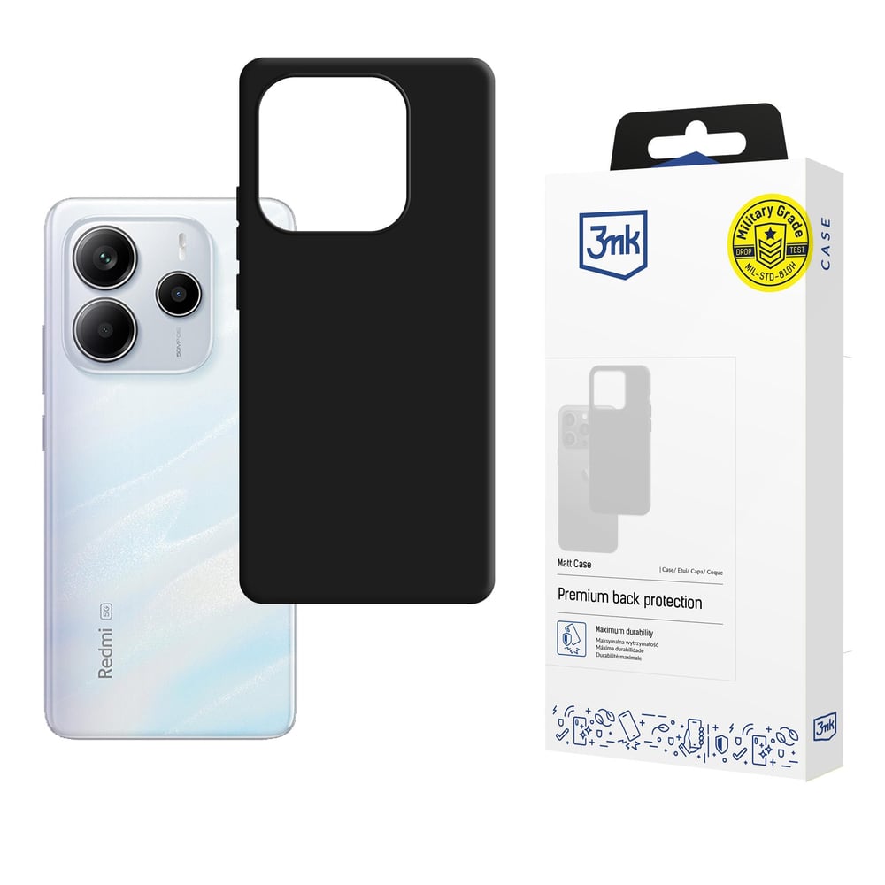 3MK Matt Back Cover Σιλικόνης Μαύρο (Redmi Note 14 4G)