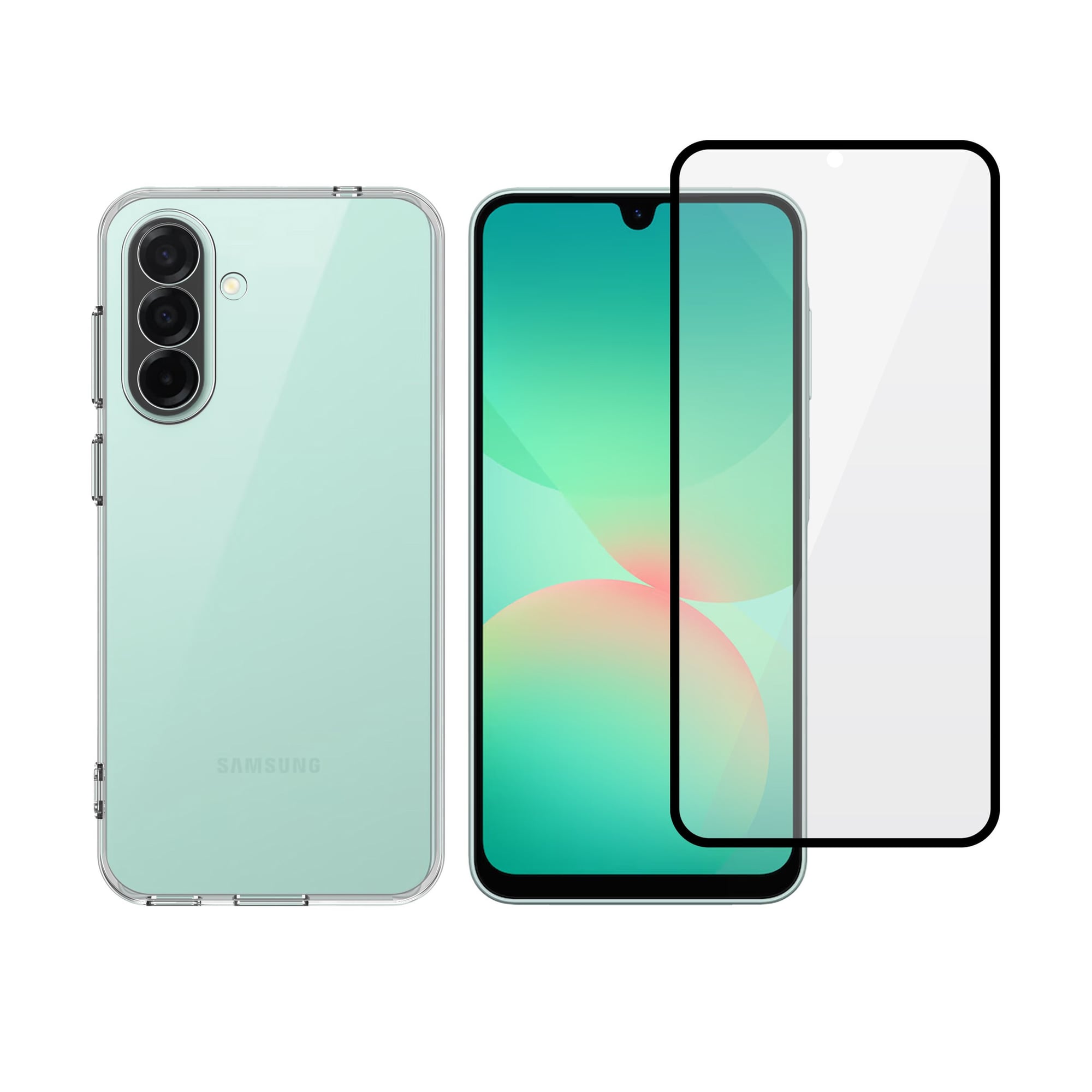 Vivid Set Clear Tpu Case + Full Facetempered Glass Samsung Galaxy A27 5g Vivggs000001