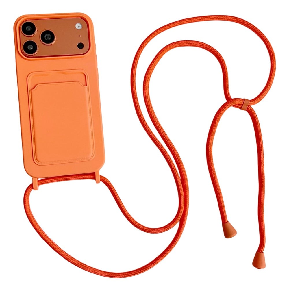 Hurtel Pro Back Cover Σιλικόνης με Λουράκι Πορτοκαλί (iPhone 17 Pro)