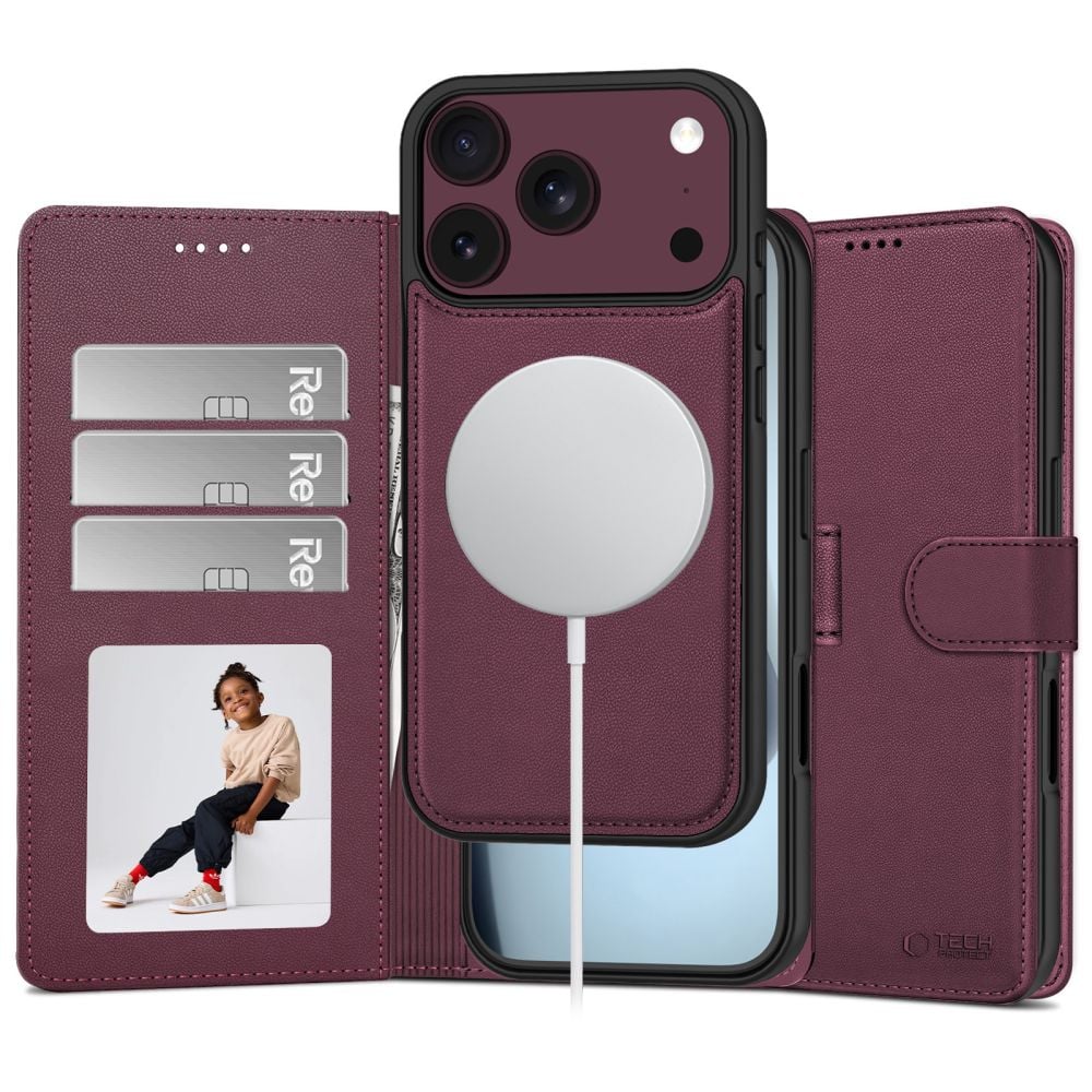 Tech-protect Wallet Magsafe Iphone 17 Pro 18 Pro Mulberry 5906302325511