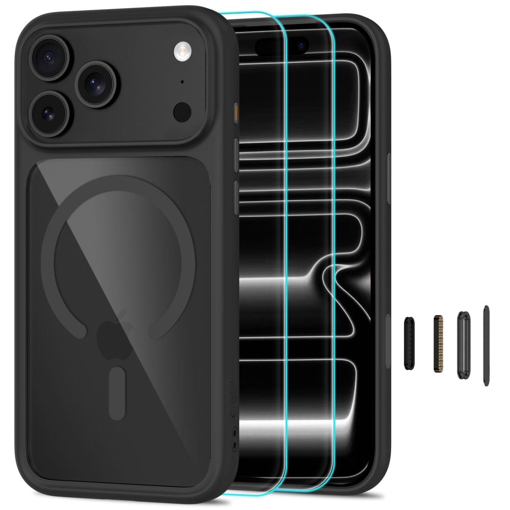 Tech-Protect Magone Back Cover Tempered Glass Μαύρο (iPhone 17 Pro Max)
