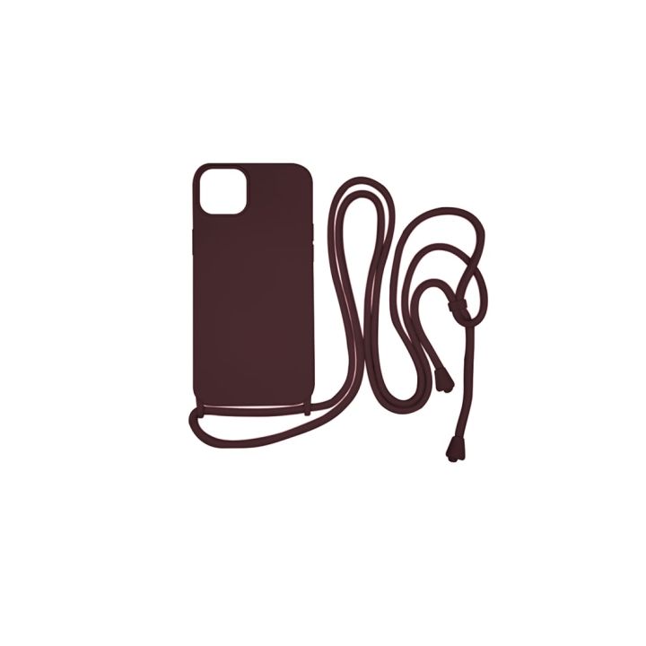 Vivid Back Cover Σιλικόνης / Πλαστικό με Λουράκι Μπορντό (iPhone 15 Plus)