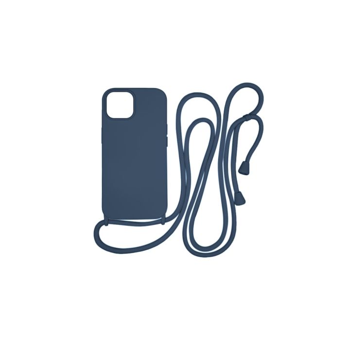 Vivid CrossBody Back Cover Σιλικόνης / Πλαστικό με Λουράκι Navy Μπλε (iPhone 15)
