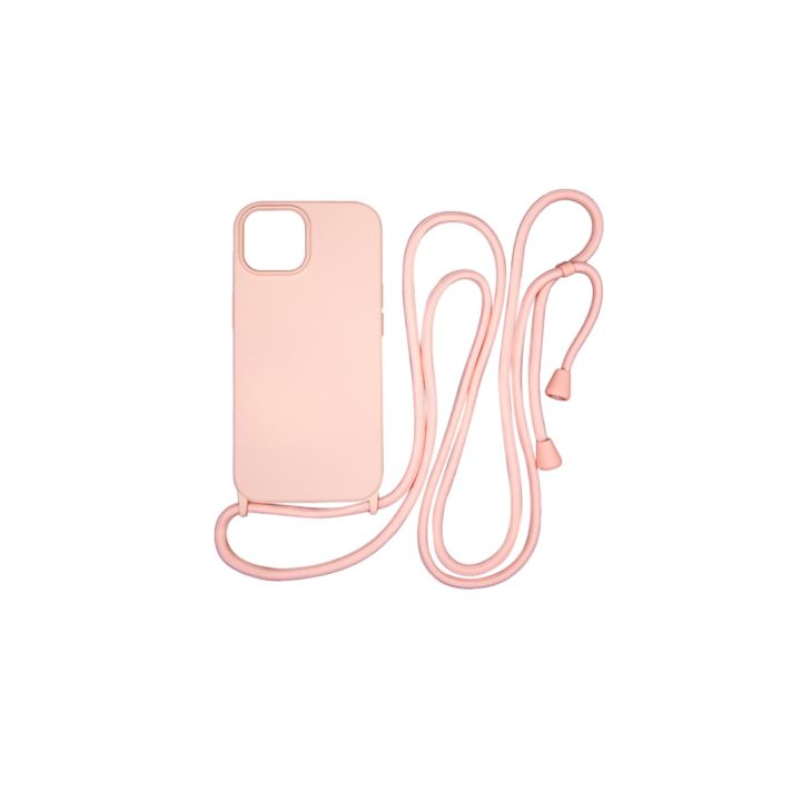 Vivid Back Cover Σιλικόνης / Πλαστικό με Λουράκι Ροζ (iPhone 15)
