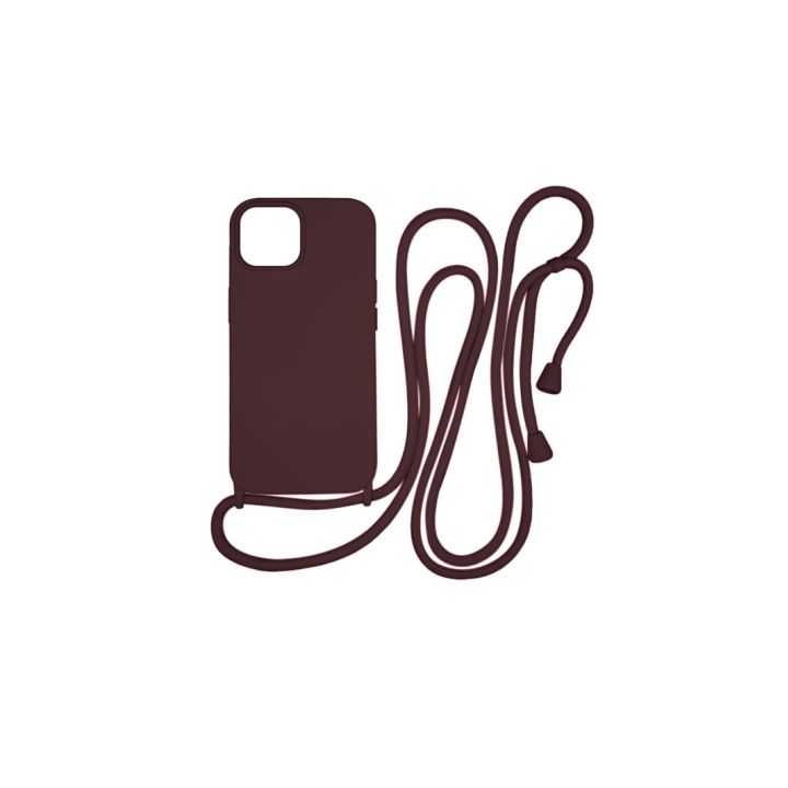 Vivid Back Cover Σιλικόνης / Πλαστικό με Λουράκι Μπορντό (iPhone 15)