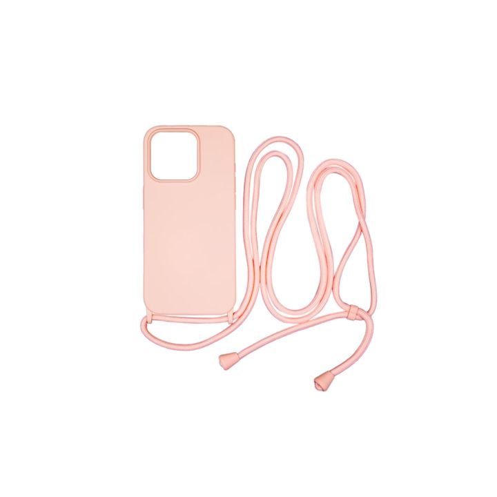 Vivid Back Cover Σιλικόνης / Πλαστικό με Λουράκι Ροζ (iPhone 15 Pro)