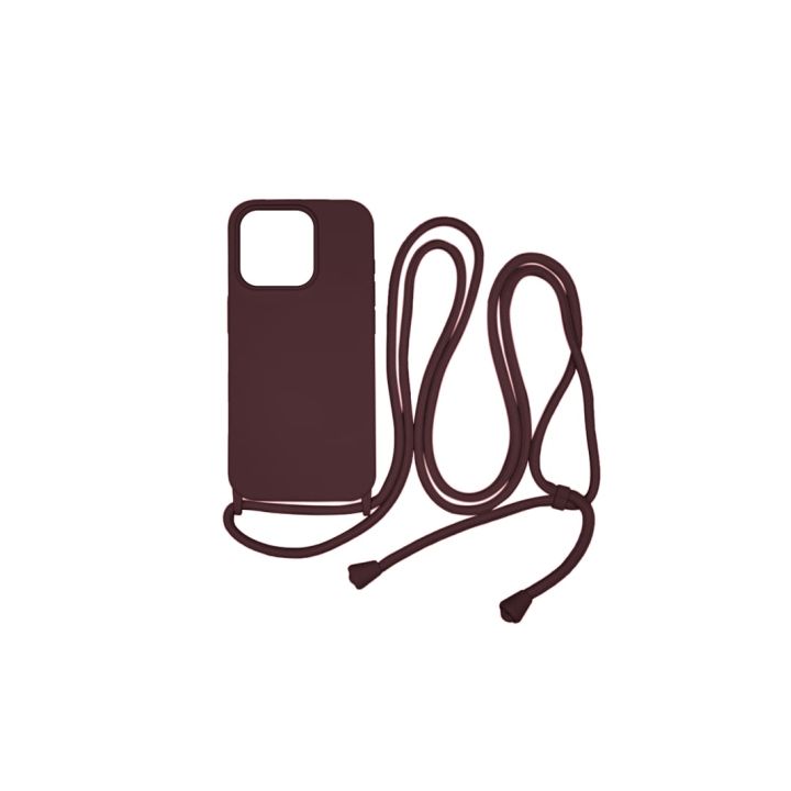 Vivid Back Cover Σιλικόνης / Πλαστικό με Λουράκι Μπορντό (iPhone 15 Pro)