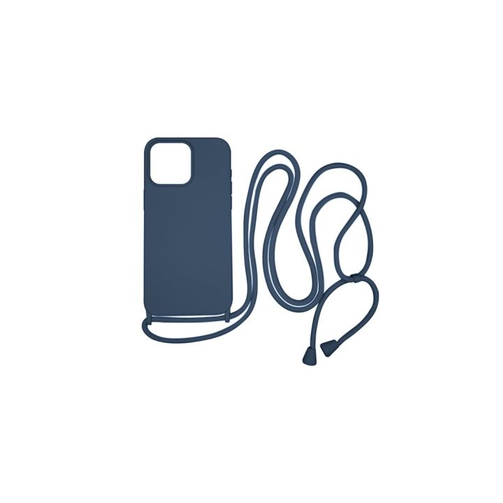 Vivid Back Cover Σιλικόνης / Πλαστικό με Λουράκι Navy Μπλε (iPhone 15 Pro Max)