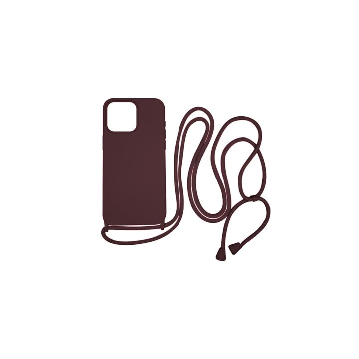 Vivid Back Cover Σιλικόνης / Πλαστικό με Λουράκι Μπορντό (iPhone 15 Pro Max)