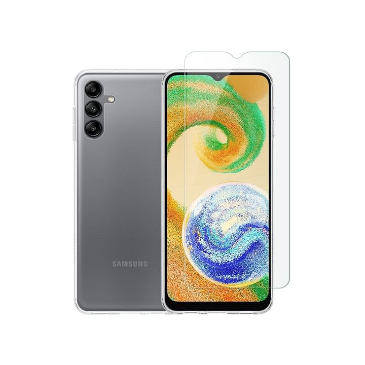 Vivid Back Cover Σιλικόνης Σετ με Τζαμάκι Διάφανο (Galaxy A04s)
