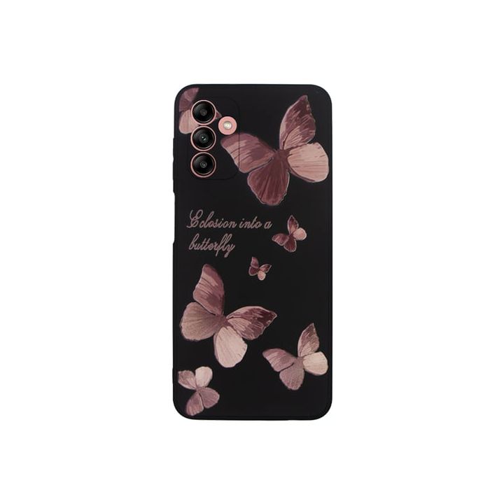 Vivid Silicone Case Samsung Galaxy A04s Butterfly Black Pink 5213015674226