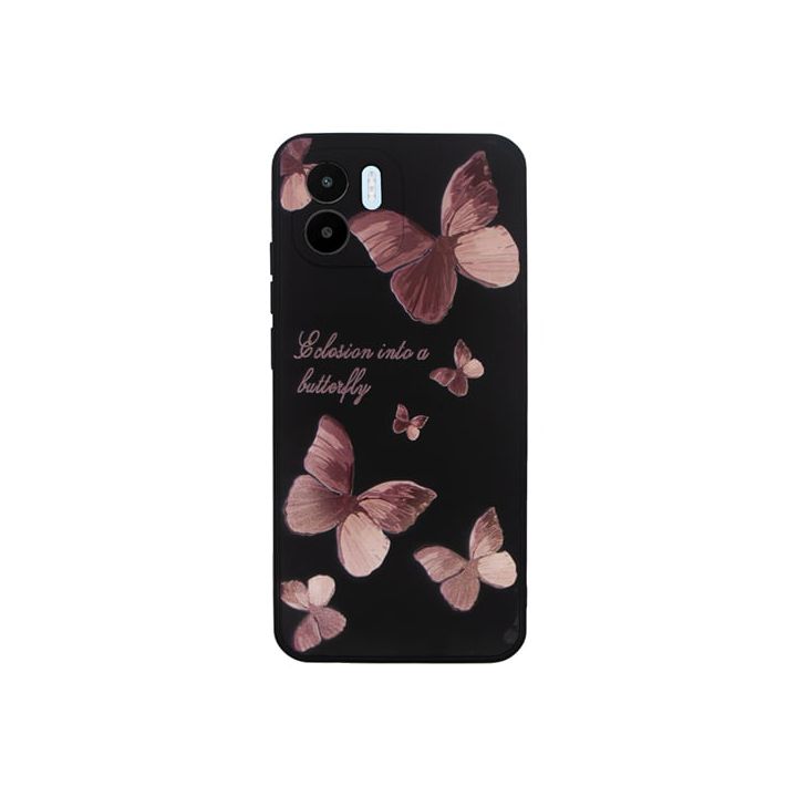 Vivid Silicone Case Redmi A2 Butterfly Black Pink 5213015674295