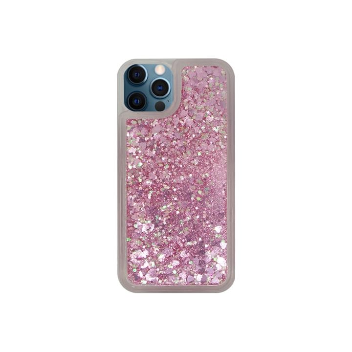 Vivid Liquid Glitter Back Cover Σιλικόνης Ροζ (iPhone 12 / 12 Pro)