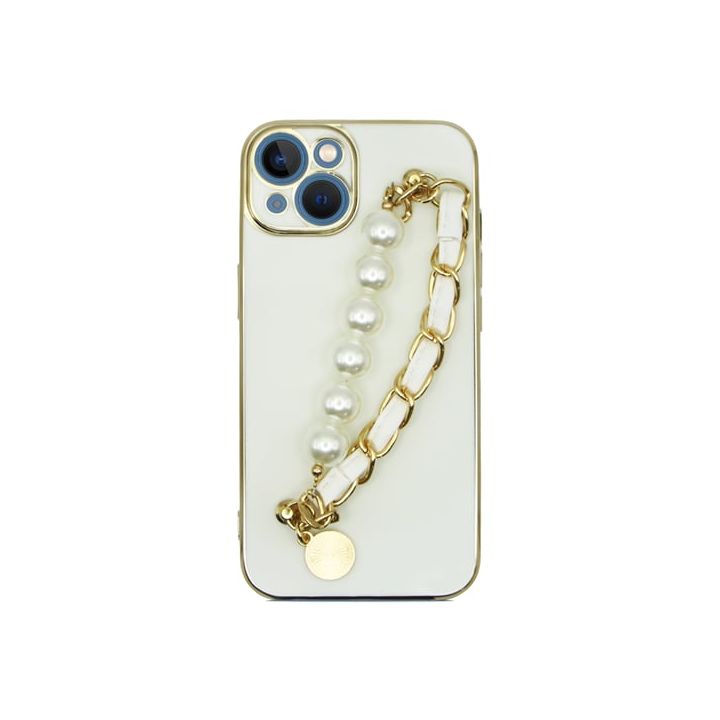 Vivid Pearl Chain Holder Back Cover Σιλικόνης / Πλαστικό Λευκό (iPhone 13)