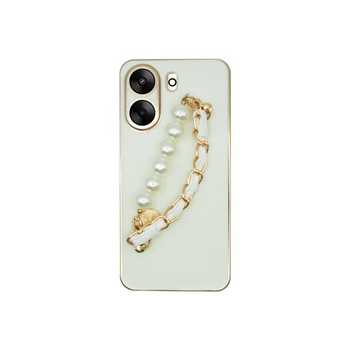 Vivid Pearl Chain Holder Back Cover Σιλικόνης / Πλαστικό Λευκό (Redmi 13C)
