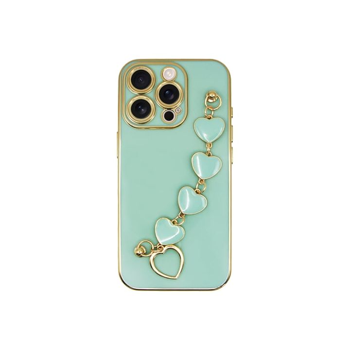 Vivid Slim Case Heart Chain Hand Strap Apple Iphone 16 Pro Green 5213015676541