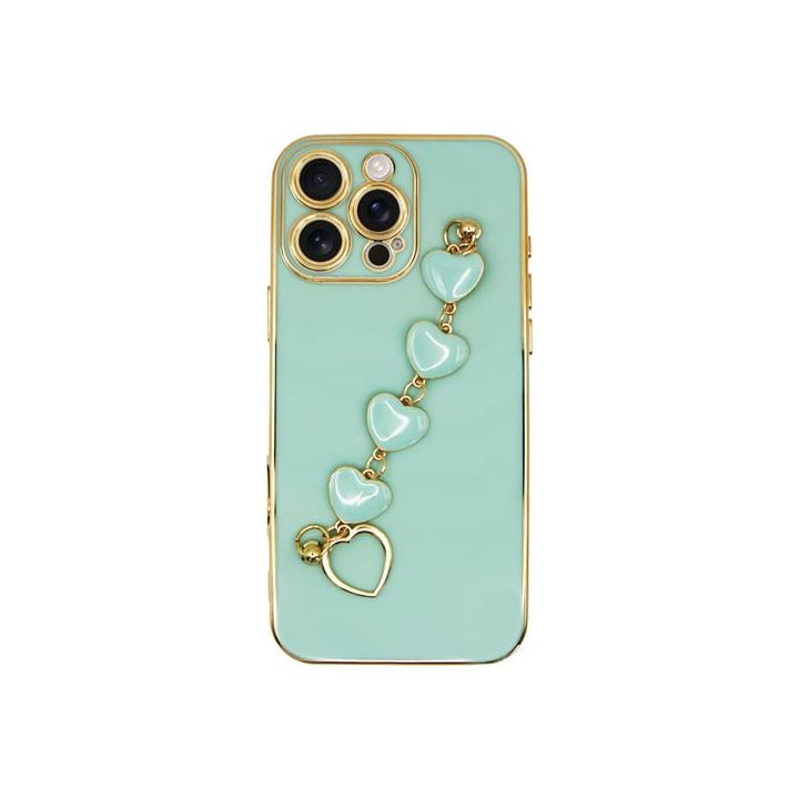Vivid Slim Case Heart Chain Hand Strap Apple Iphone 16 Pro Max Green 5213015676558