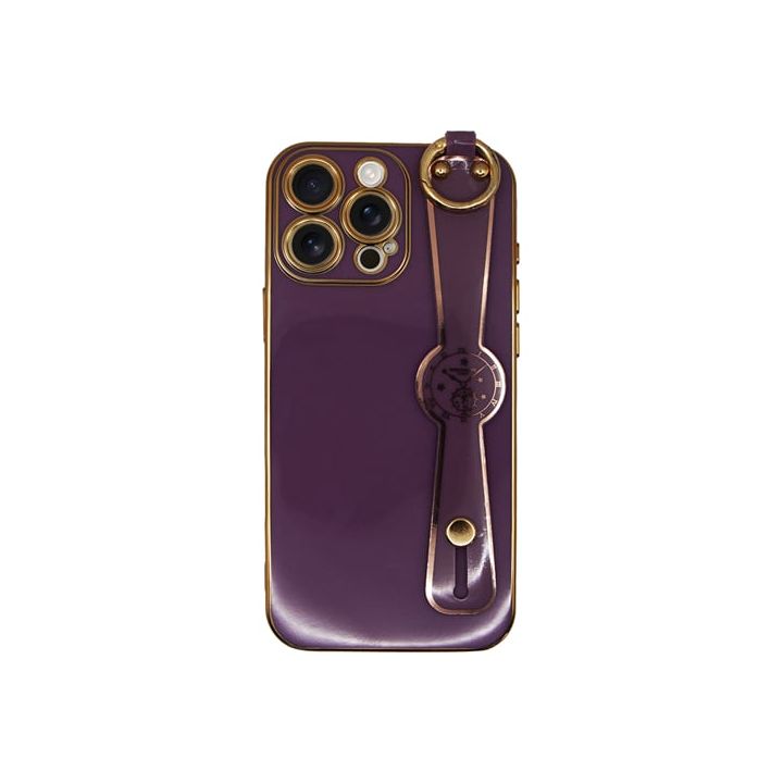 Vivid Silicone Case Wrist Strap Holder Apple Iphone 16 Pro Max Purple 5213015676596