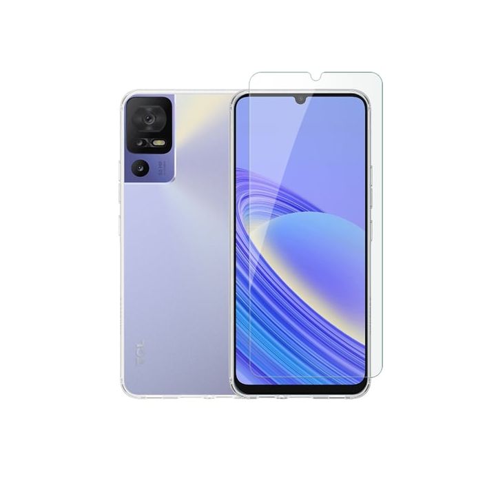 Vivid Set Back Cover Σιλικόνης / Tempered Glass Σετ με Τζαμάκι Διάφανο (TCL 40 SE)