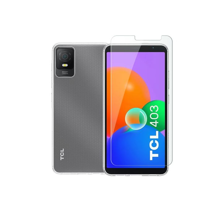 Vivid Σετ Back Cover Σιλικόνης / Tempered Glass Σετ με Τζαμάκι Διάφανο (TCL 403)