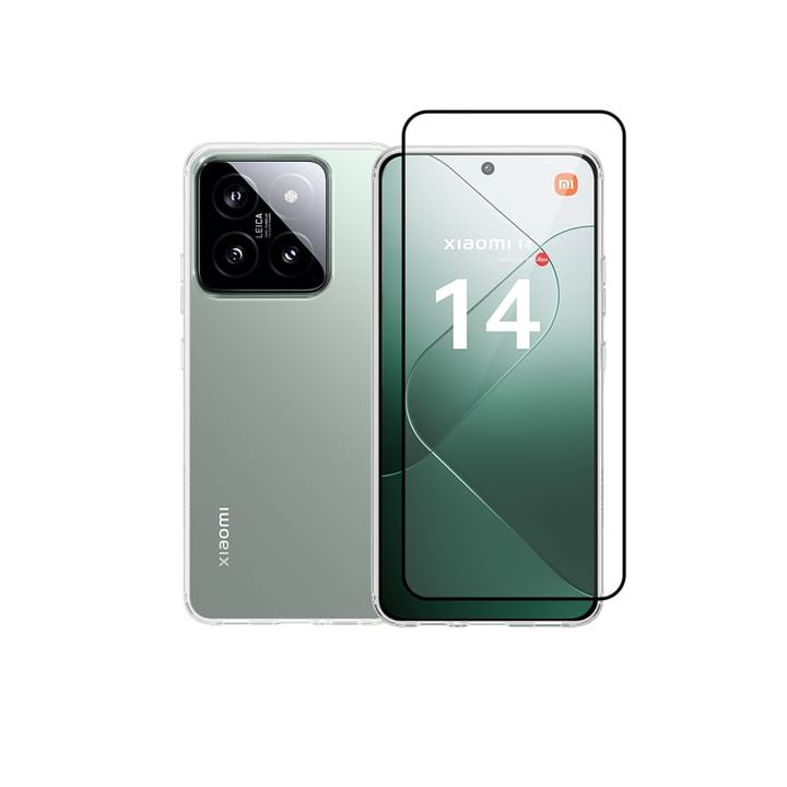 Vivid Set Gelly Back Cover Tempered Glass / Σιλικόνης Σετ με Τζαμάκι Διάφανο (Xiaomi 14)