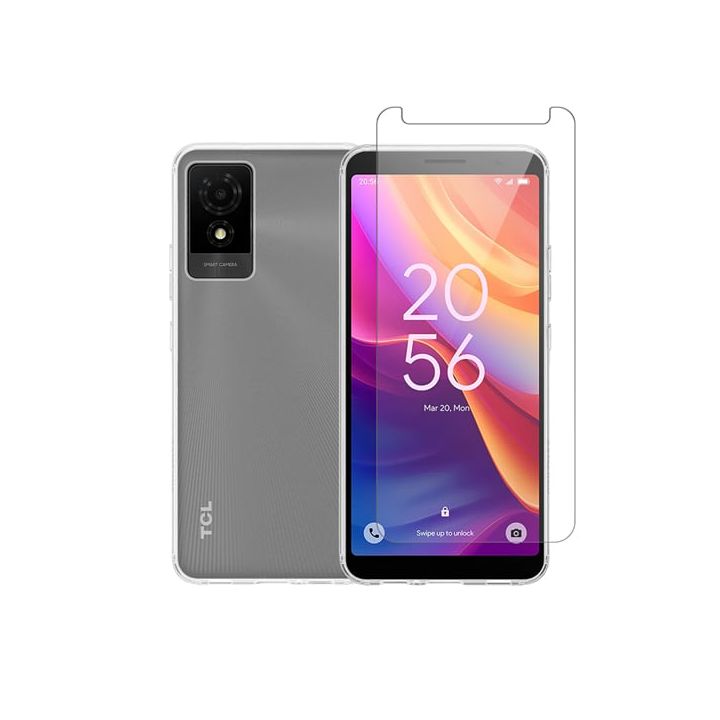 Vivid Set Gelly Back Cover Tempered Glass / Σιλικόνης Σετ με Τζαμάκι Διάφανο (TCL 501)