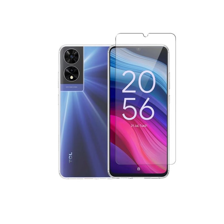 Vivid Back Cover Σιλικόνης / Tempered Glass Σετ με Τζαμάκι Διάφανο (TCL 505 - TCL)