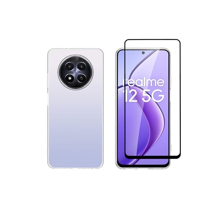 Vivid Set Gelly Back Cover Tempered Glass / Σιλικόνης Σετ με Τζαμάκι Διάφανο (Realme 12)