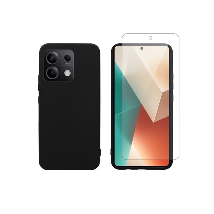 Vivid Set Matte Back Cover Tempered Glass Σετ με Τζαμάκι Μαύρο (Redmi Note 13 5G)