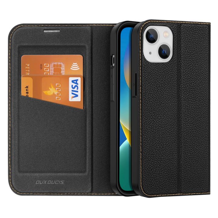 Dux Ducis Skin X2 Book Δερματίνης 0.5mm Μαύρο (iPhone 14 Plus)