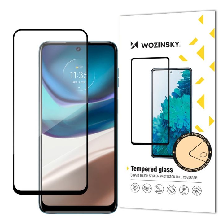 Wozinsky Case Friendly Full Glue Full Face Tempered Glass Μαύρο (Motorola Moto G42)