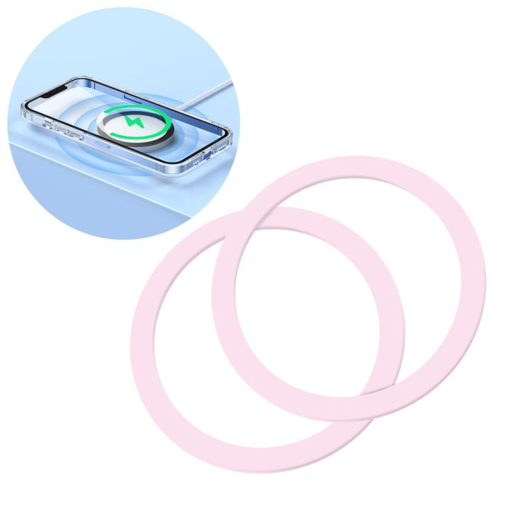 Joyroom Metal Magnetic Set Rings Smartphone JR-MAG-M3 (2τμχ) Κινητού σε Ροζ χρώμα